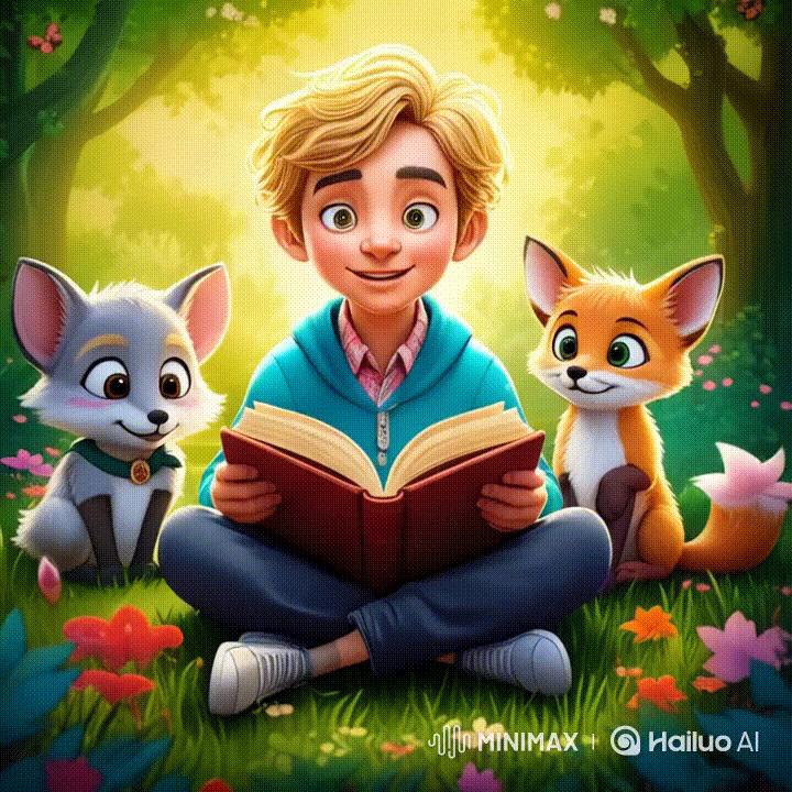 ادم مع الحيوانات السعيدة